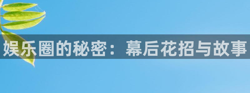 新城平台：娱乐圈的秘密：幕后花招与故事